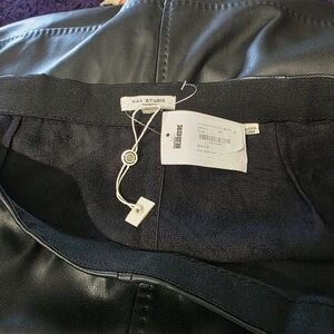 Max Studio Black Leather Skirt